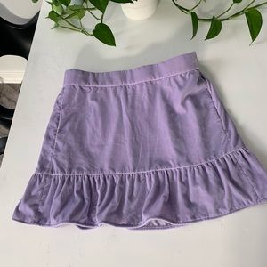 J. Crew Lavender Velvet Peplum Skirt